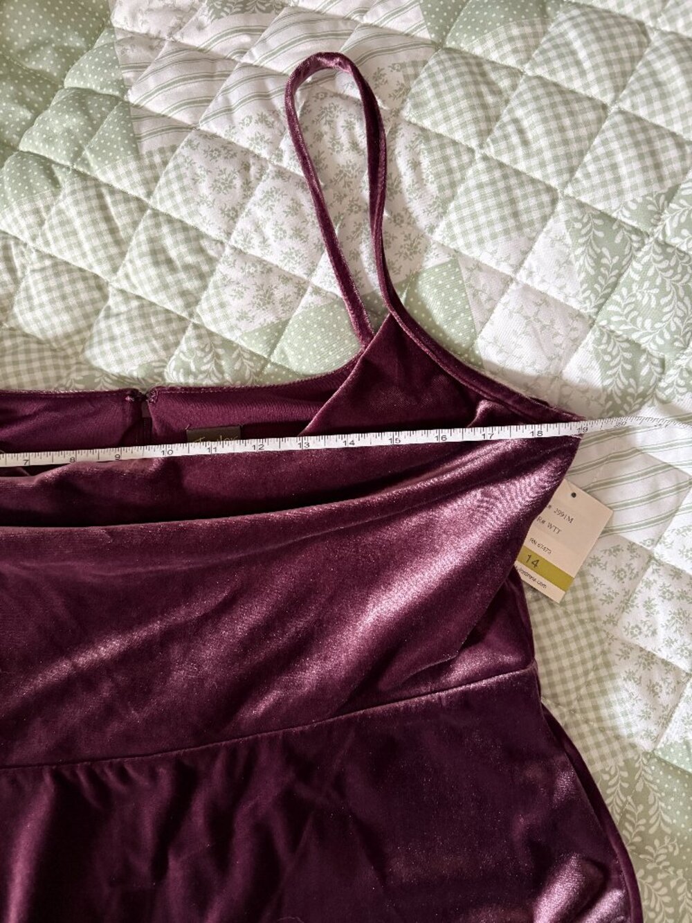 NWT Women's Taylor Dress Cowlneck Velvet Midi Wine Dress Size 14 2991M - Picture 14 of 16
